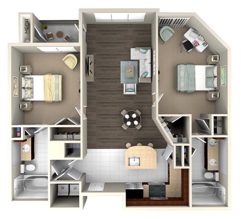 2BA Edmonds Floor Plan at The Beacon at Waugh Chapel, Gambrills, MD, 21054